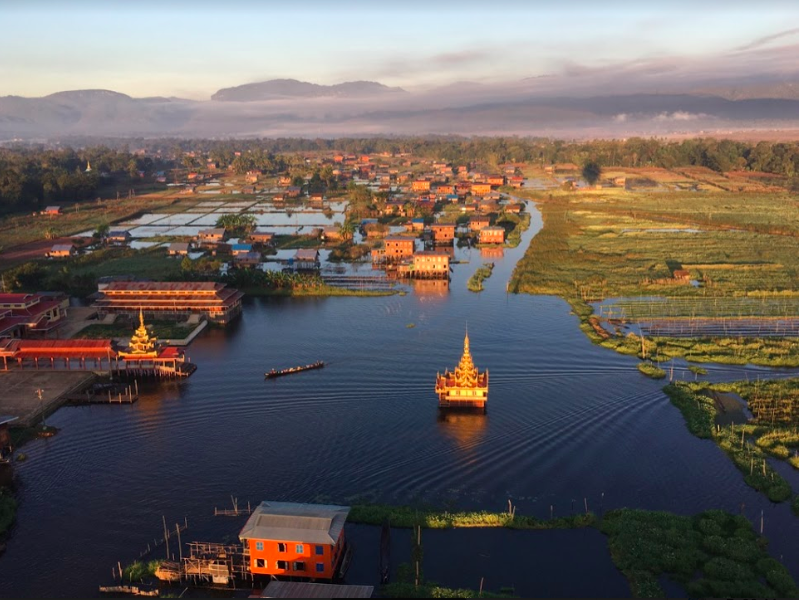 Balloon over Inle Lake, Myanmar Talk Travel Asia podcast